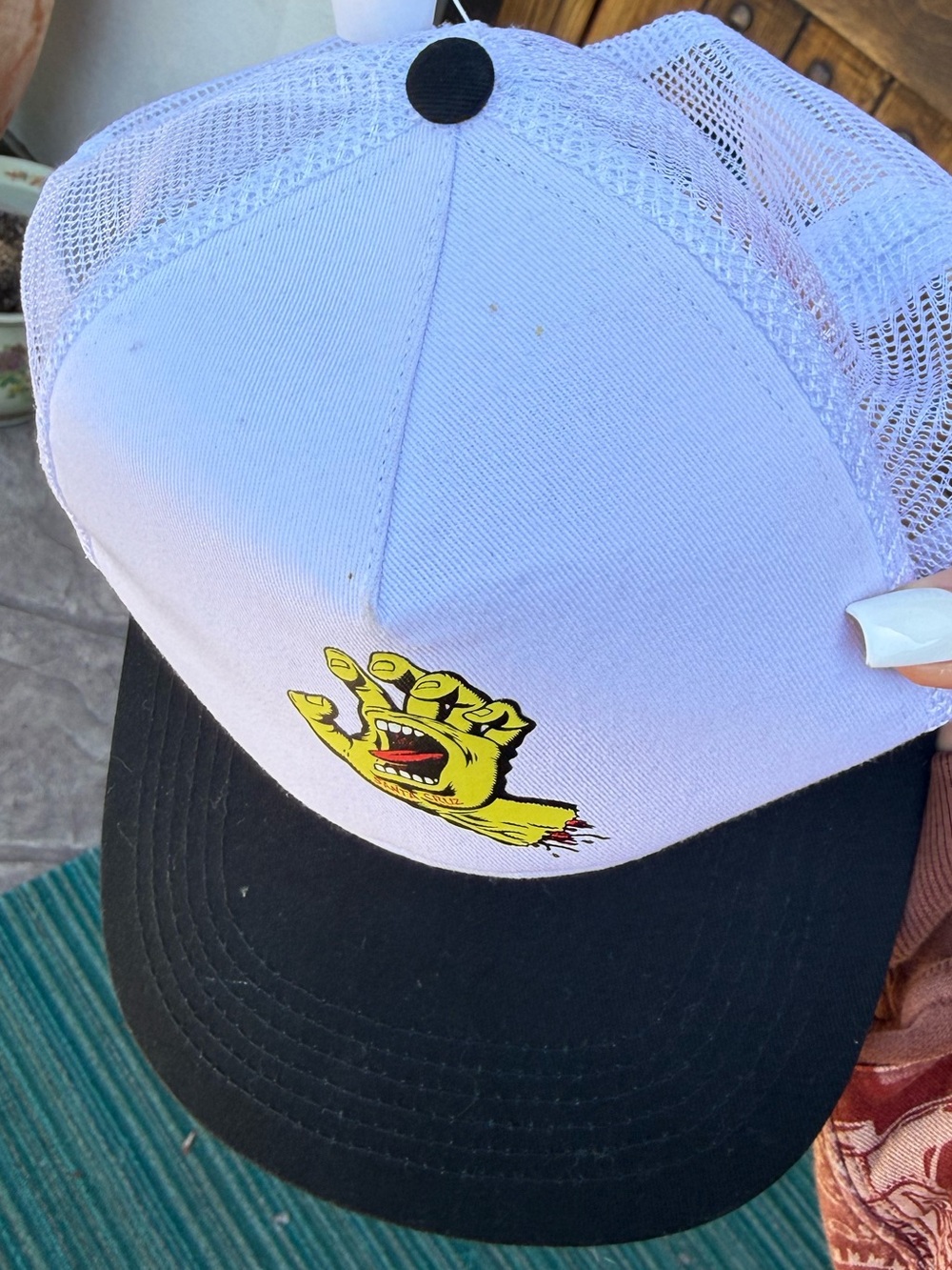 O'Neill White Mesh Trucker Hat with Black Visor